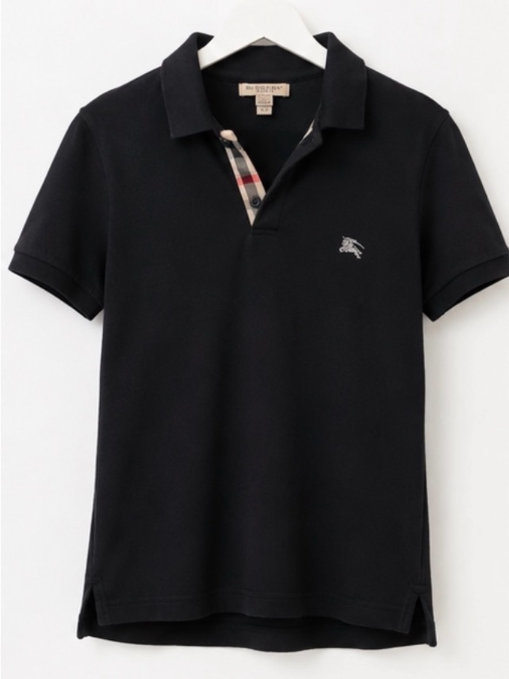 Burberry Black Polo with Check Inner Placket - Picture 5 of 7